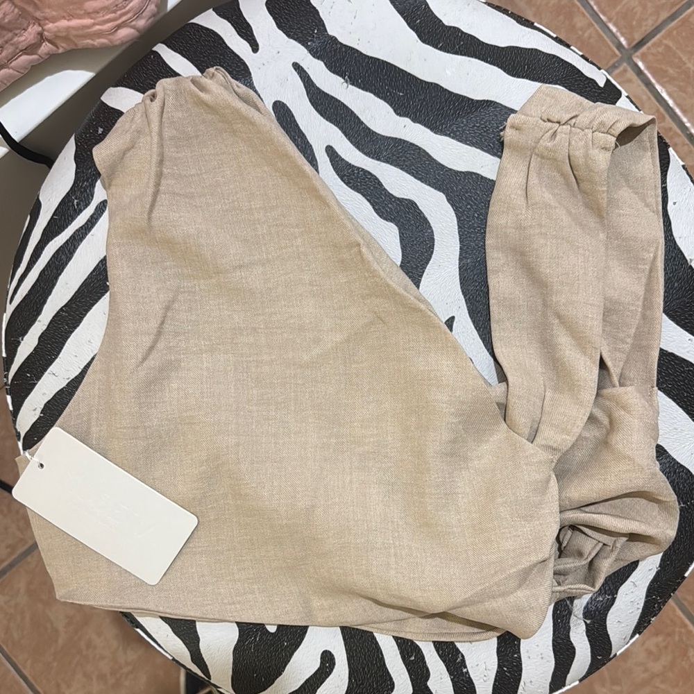 Stylish Beige Long Sleeve Blouse